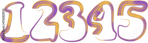 Artistic Watercolor Numbers One Two Three Four Five Illustration Design