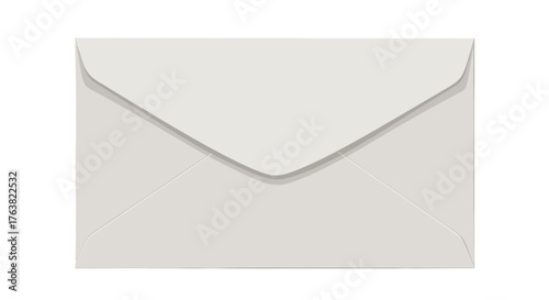 Vector  close up shot of a square shaped envelope with a triangular flap on a plain surface view