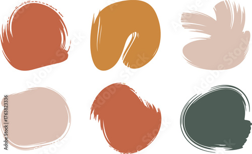 Abstract brush strokes set neutral soft colors organic shapes modern artistic texture vector