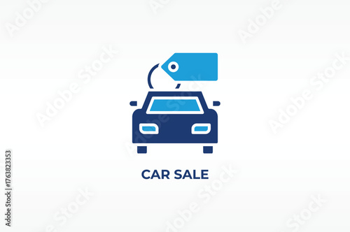 CAR SALE vector, icon or logo sign isolated symbol illustration