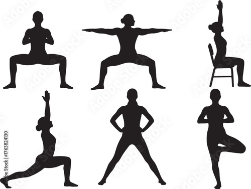 Powerful Standing Yoga Poses for Leg Strength Silhouettes