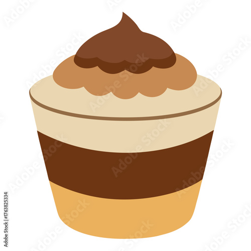 Vector of Tiramisu on white background