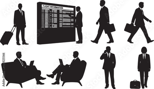 Business Travel and Commuting Silhouettes Collection