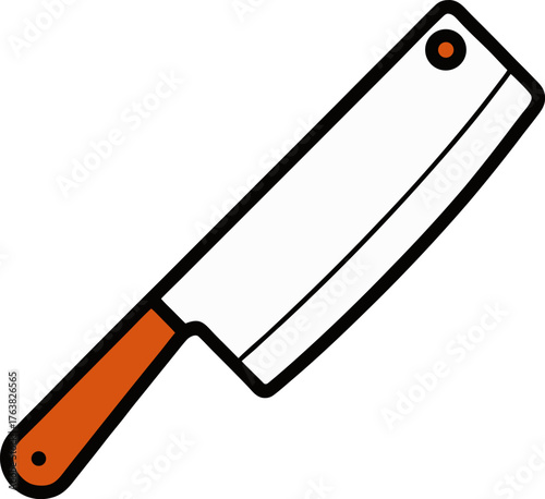 Chopping Knife Outline Vector Icon