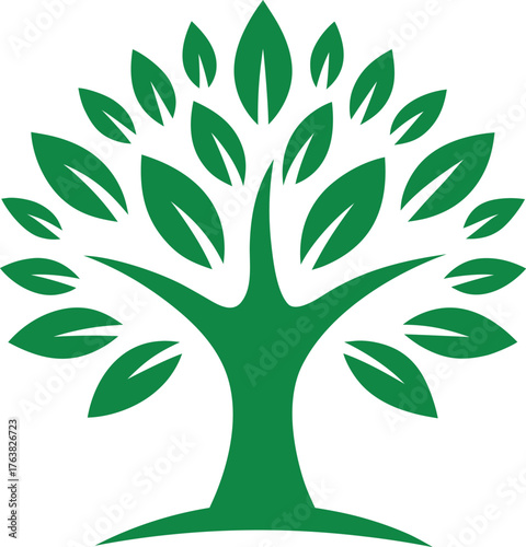 elegant tree logo vector transparent background