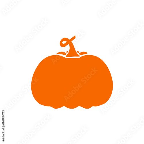 Pumpkin clip art design on plain white transparent isolated background for decor, card, shirt, hoodie, sweatshirt, apparel, tag, mug, icon, poster or badge