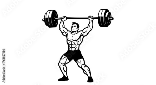 Weightlifter Lifting Barbell Silhouette