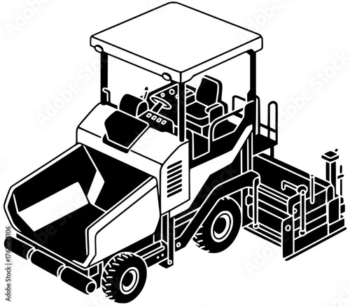 construction illustration equipment silhouette road logo work icon asphalt outline industry industrial machine vehicle repair machinery transportation heavy paving shape gravel vector graphic backgrou