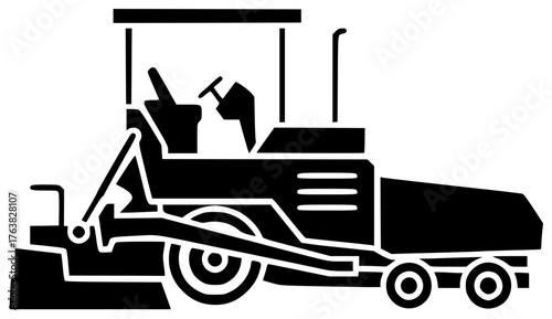 construction illustration equipment silhouette road logo work icon asphalt outline industry industrial machine vehicle repair machinery transportation heavy paving shape gravel vector graphic backgrou