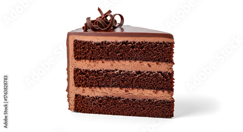 Slice of chocolate cake with layers