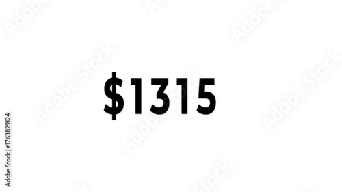 Black Number Counter on White Background | 4K Financial Earnings Pop Up | One Shot Motion