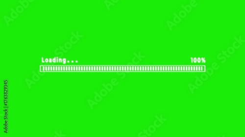 Progress bar indicator from 0 to 100 increasing percentage.