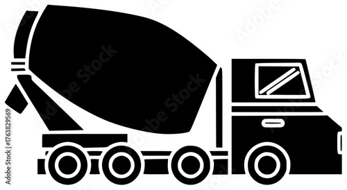 construction illustration concrete silhouette work logo industry icon cement outline truck industrial equipment mixer build machinery material site worker shape and vector graphic background