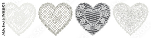 Intricate lace heart designs