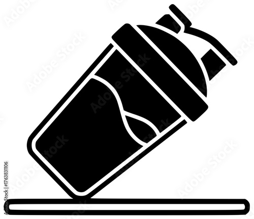 shake illustration protein silhouette drink logo food icon healthy outline diet nutrition powder ingredient sport gym energy supplement fitness shape dieting vector graphic background
