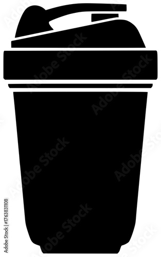 shake illustration protein silhouette drink logo food icon healthy outline diet nutrition powder ingredient sport gym energy supplement fitness shape dieting vector graphic background