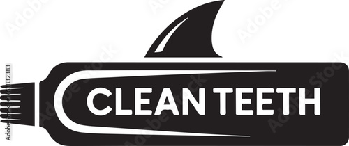 Clean Teeth Toothpaste Fin: Fresh Oral Care Shark Symbol for Healthy Smiles