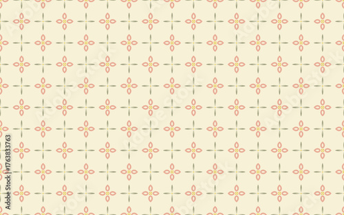 grid seamless pattern. Simple Floral folk background in slavic style for wallpaper, textiles, and home decor applications