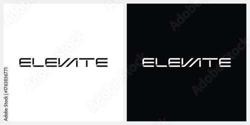 elevate text logo design, word mark text elevate graphic vector template