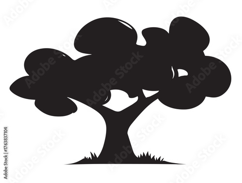Modern apple orchard tree design in creative 2D vector lines