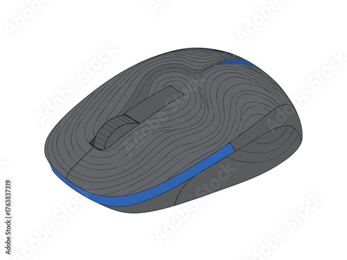 Modern Wireless Mouse: Sleek computer mouse with a cool design ready for work or play, a contemporary tool for effortless navigation and control.