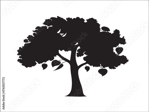 Aspen tree trunk design in professional 2D vector line style