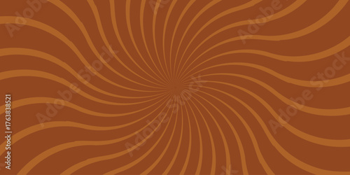 Swirling radial pattern background in warm brown tones with a hypnotic spiral effect creating a vintage or retro design element for visual impact