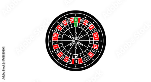 Roulette Wheel Illustration Spin into Fortune with this Classic Casino Game of Chance