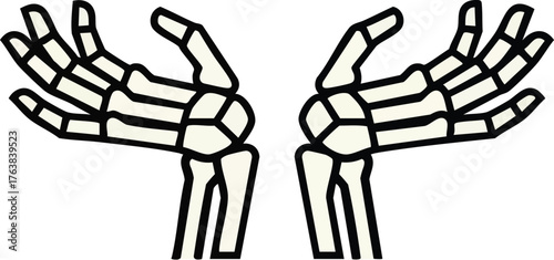 Skelton hand gesture Shrug hands