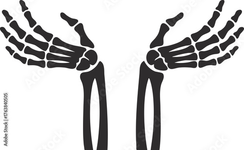 Skelton hand gesture Shrug hands