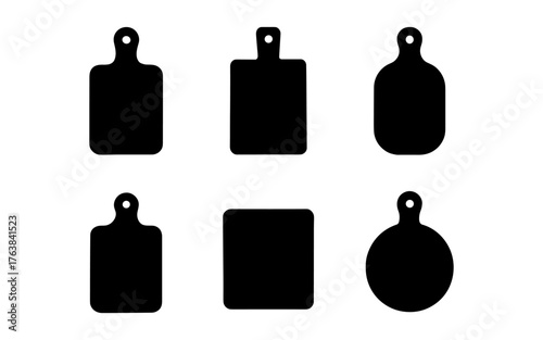 Collection of various silhouette cutting board shapes for kitchen design