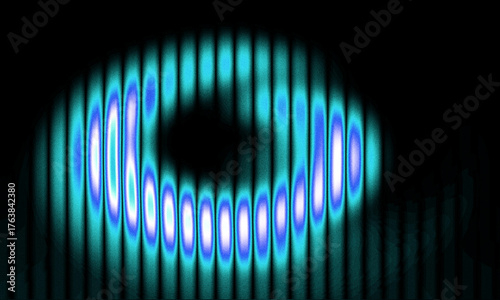Tableau sur toile Circular interference pattern of light waves, demonstrating the principles of wa