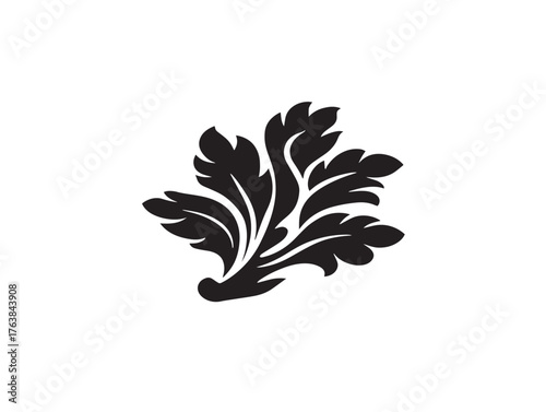 Modern flame tree design icon in refined 2D vector line art format  