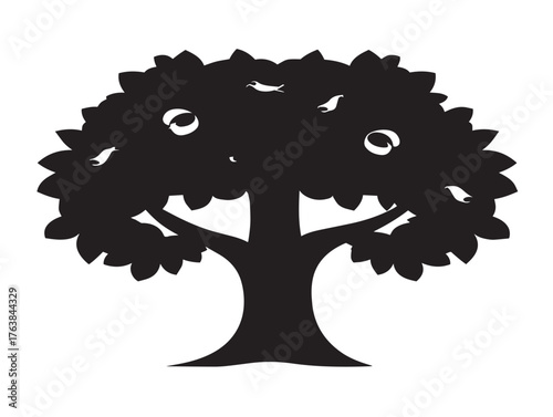 Ancestral heritage tree artwork in elegant 2D vector line art design  