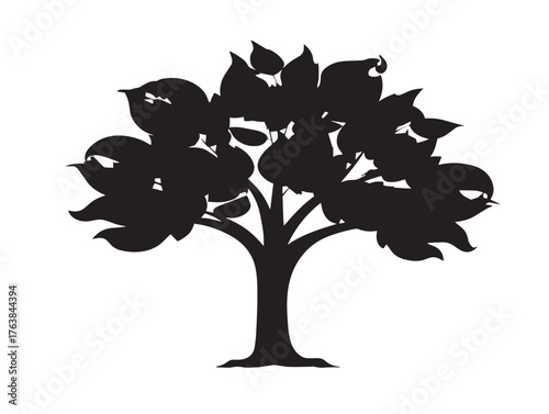 Faith and renewal tree symbol in inspiring 2D vector line art illustration  