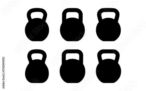Silhouette kettlebell set for fitness training and gym workouts