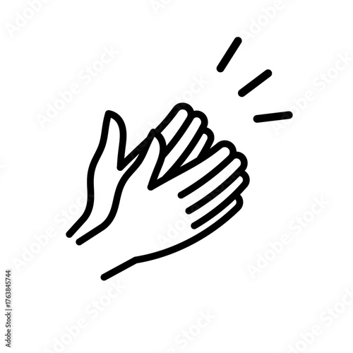 Applause icon. Clapping hands gesture, linear style icon. Editable stroke width. Prauce illustration. 
