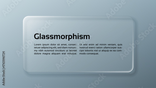 Liquid glassmorphism vector of text box with lorem ipsum for user interface, web design, banner and presentation