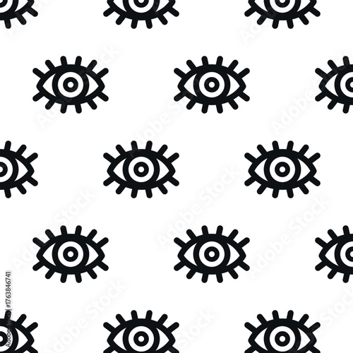 Eye pattern. Isolated white background. Vector illustration