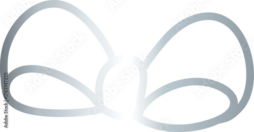 Silver Outline Bow Tie