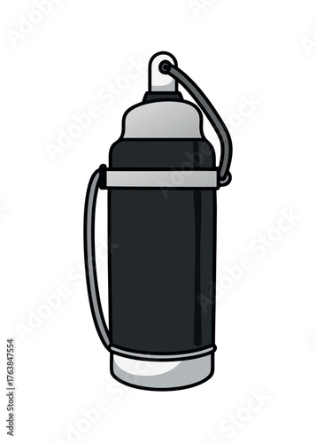 Sleek Black Water Bottle: A modern water bottle featuring a stylish design, perfect for staying hydrated on the go.