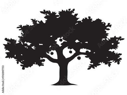 Teak tree sturdy silhouette icon vector illustration solid black