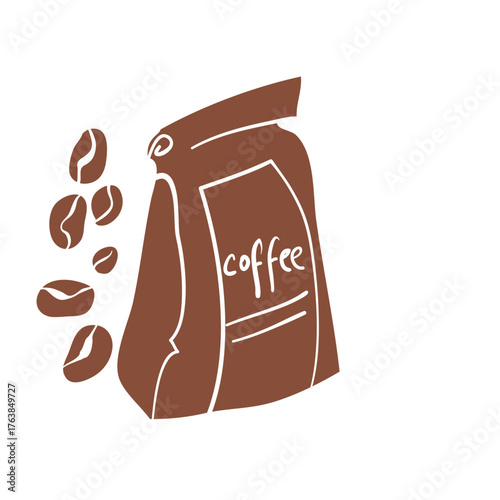 coffee beans bag cafe vector design element