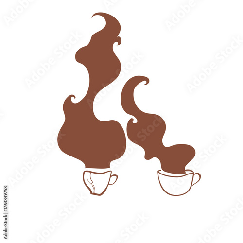 coffee steam cup lettering cafe vector design element