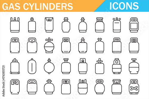 Propane Tank Line Icons — Industrial Safety and Equipment Pack