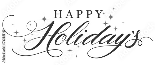 Happy holidays text phrase. vector calligraphy. Greeting holiday card, Christmas and New Year phrase. Hand lettering inscription to winter holiday design