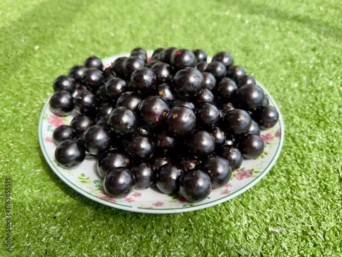 Jabuticabas frescas e brilhantes, colhidas do pé, exibem toda a riqueza e o sabor autêntico do Brasil. Frutas tropicais cheias de cor, frescor e natureza em cada detalhe.