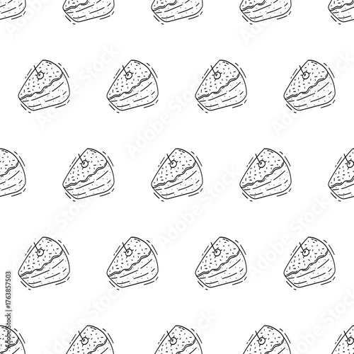 Hand Drawn Bread seamless pattern. Doodle Bakery pattern background