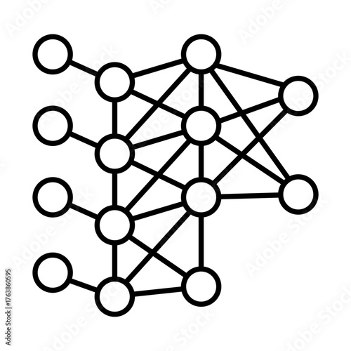 Compact Model icon, AI model, Small-scale AI design, Minimalistic AI architecture, Efficient AI system, and AI model in a compact form. Editable stroke.