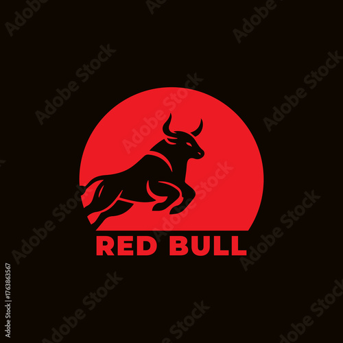 Red Bull logo icon design on dark background